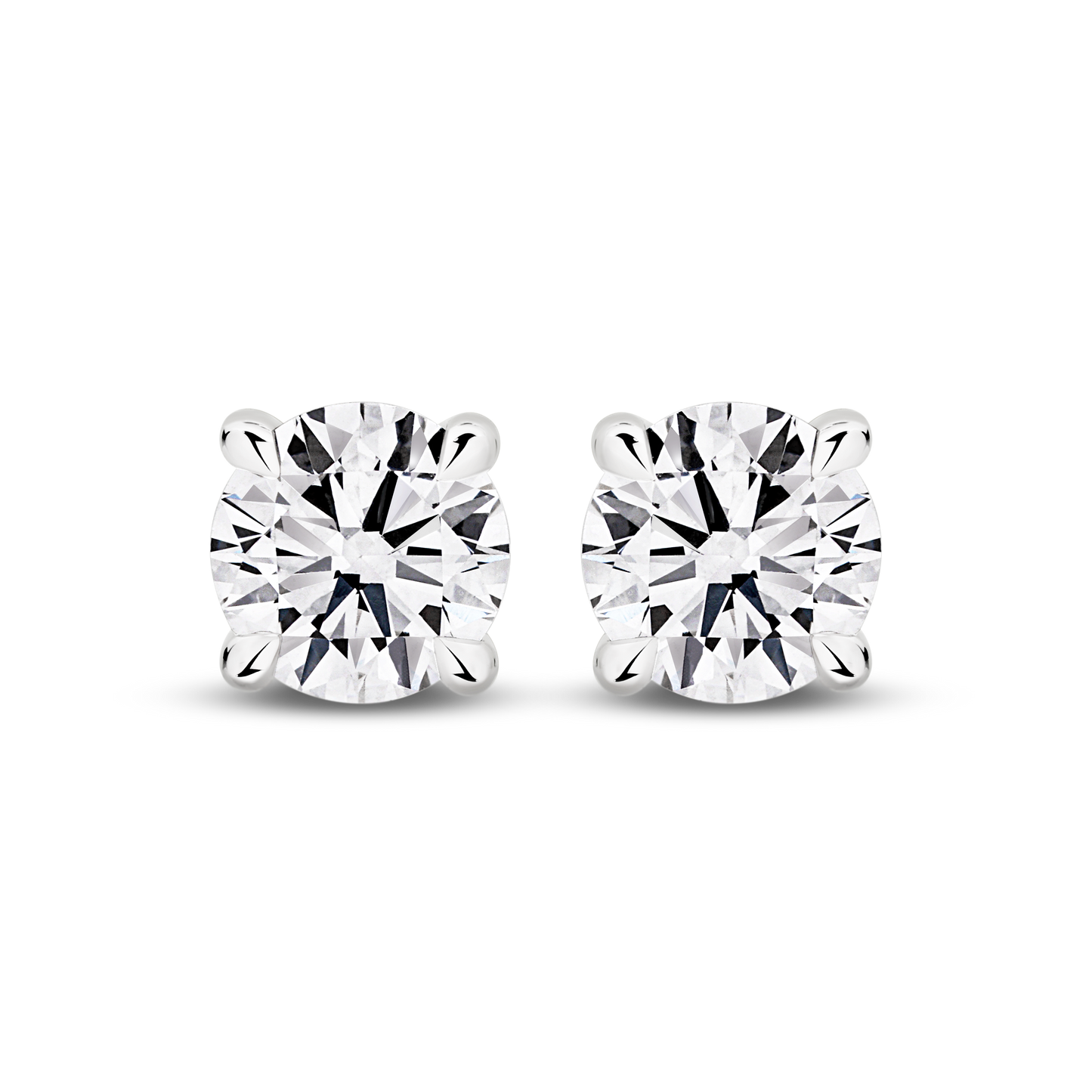 Stud Earrings 1ct Lab VS/F+ 18kt White Gold