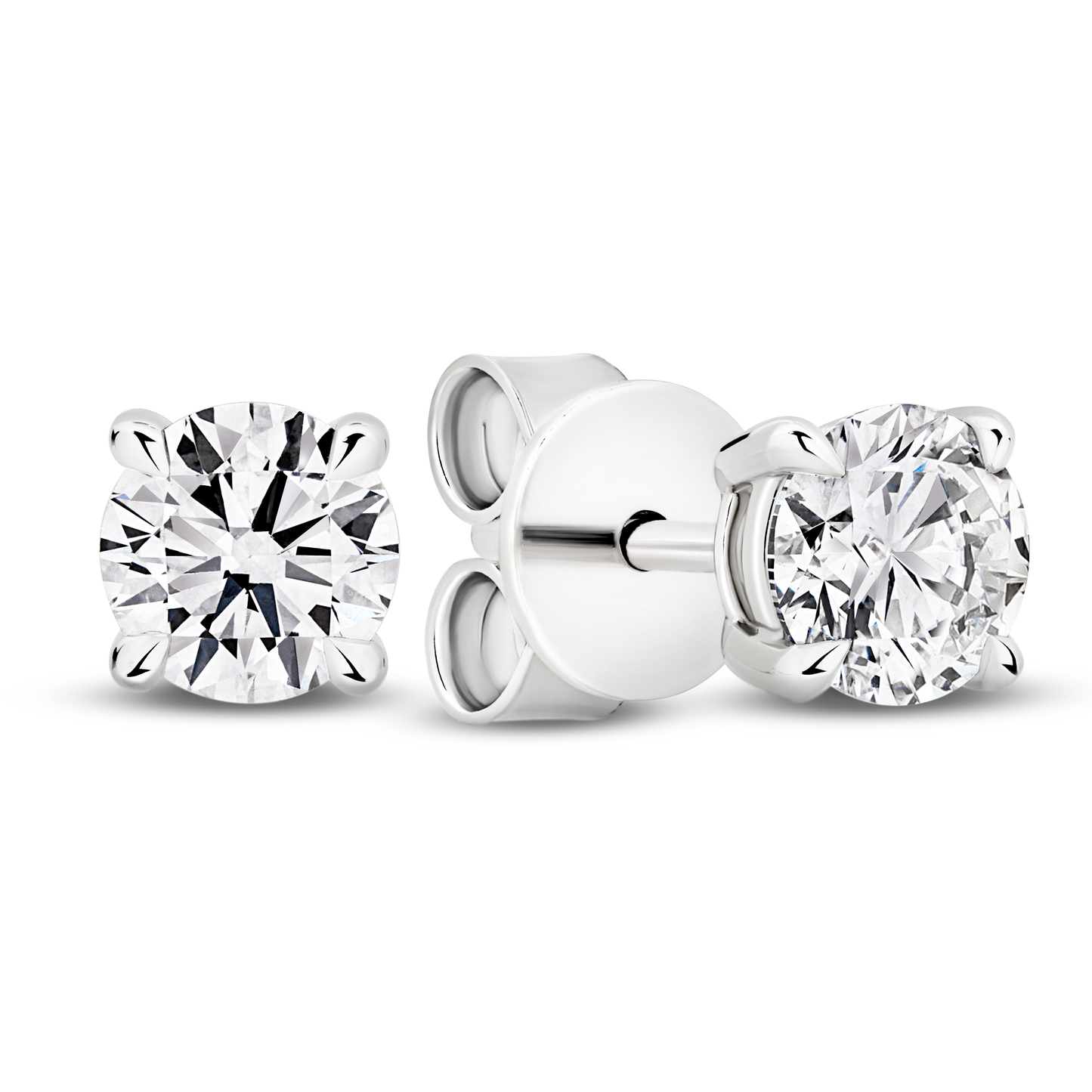 Stud Earrings 1ct Lab VS/F+ 18kt White Gold