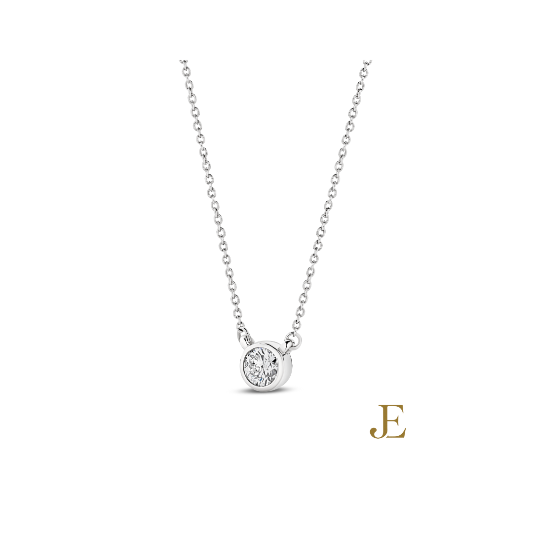 Necklace 0.25ct Lab VS/F+ 9kt White Gold