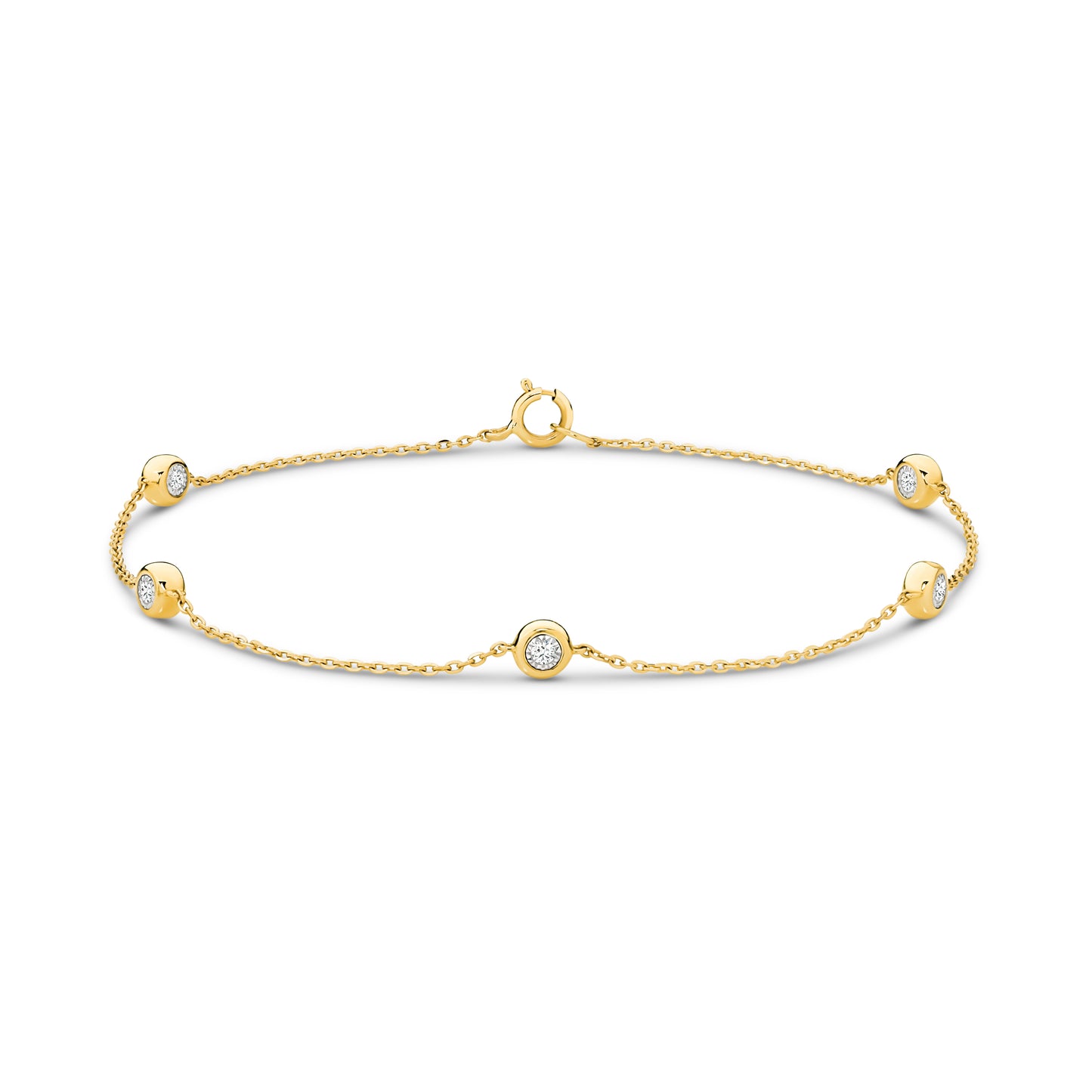 Two-sided Diamond Bezel Bracelet 18KT 1.6g 0.15ct GH/SI